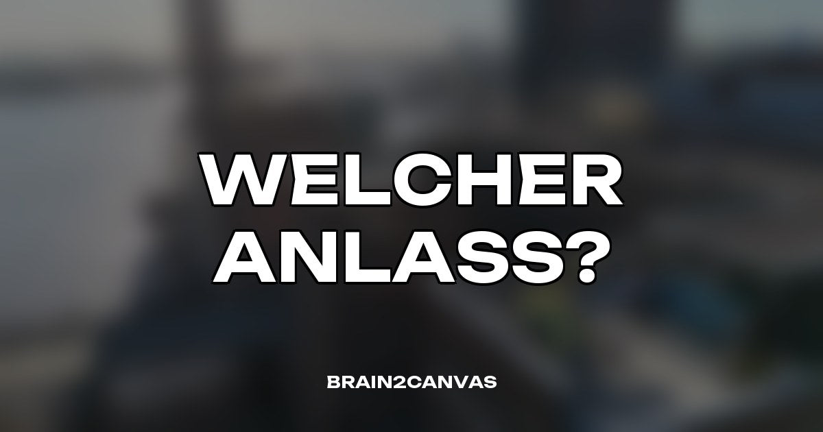 Stark unscharfe Dachterrassen-Aufnahme mit Hamburger Hafenkulisse, Schriftzug Welcher Anlass