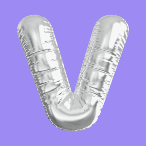 3D Silver Folie Balloon Stencil - Brain2Canvas