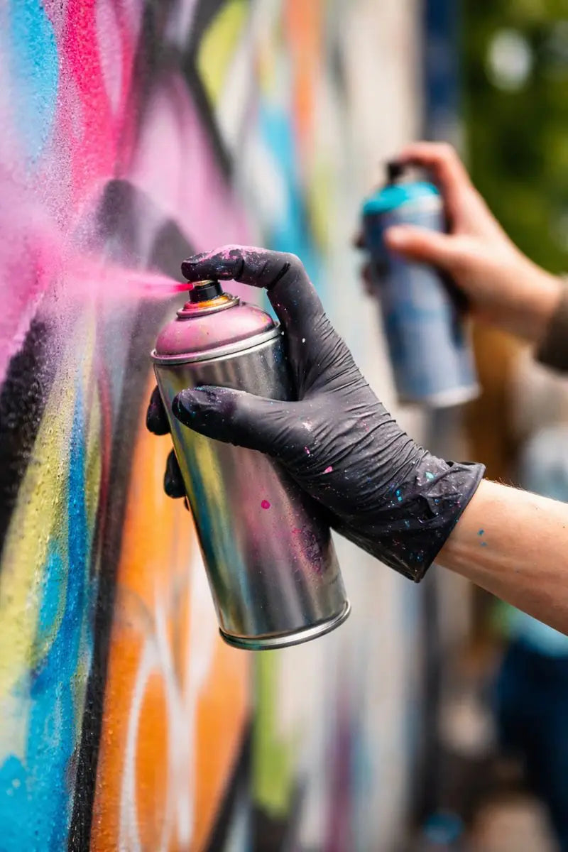 JGA Graffiti Workshop Hamburg – Teilnehmerin sprayt Streetart mit Brain2Canvas