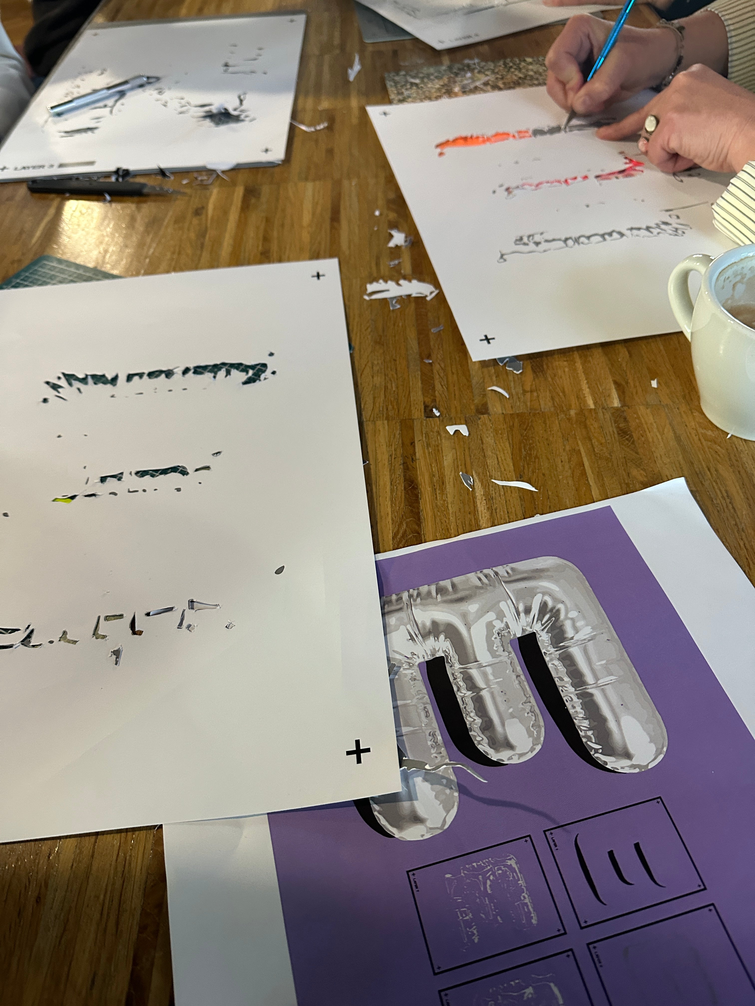 3D Silver Folie Balloon Stencil - Brain2Canvas